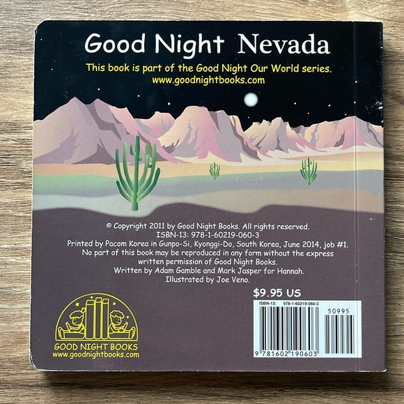 Good Night Nevada Children’s Location State Board Book By Adam Gamble VGC - Picture 2 of 2